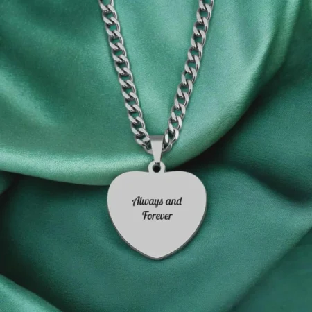 Personalised Handmade Silver Heart Necklace with Engraving