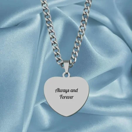 Personalised Handmade Silver Heart Necklace with Engraving
