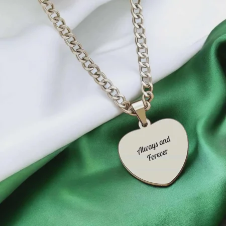 Personalised Handmade Silver Heart Necklace with Engraving