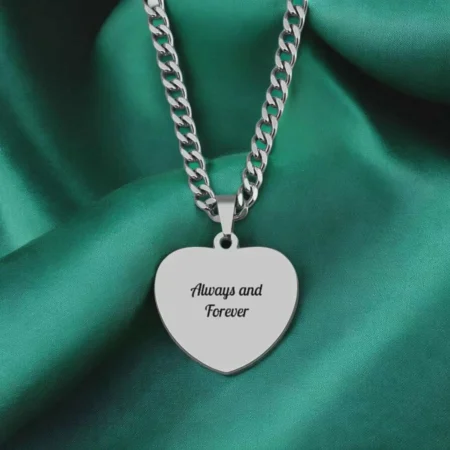 Personalised Handmade Silver Heart Necklace with Engraving