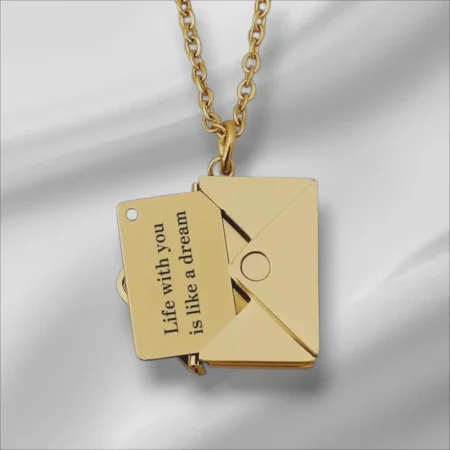 Personalised Envelope Love Letter Necklace with Secret Message Locket