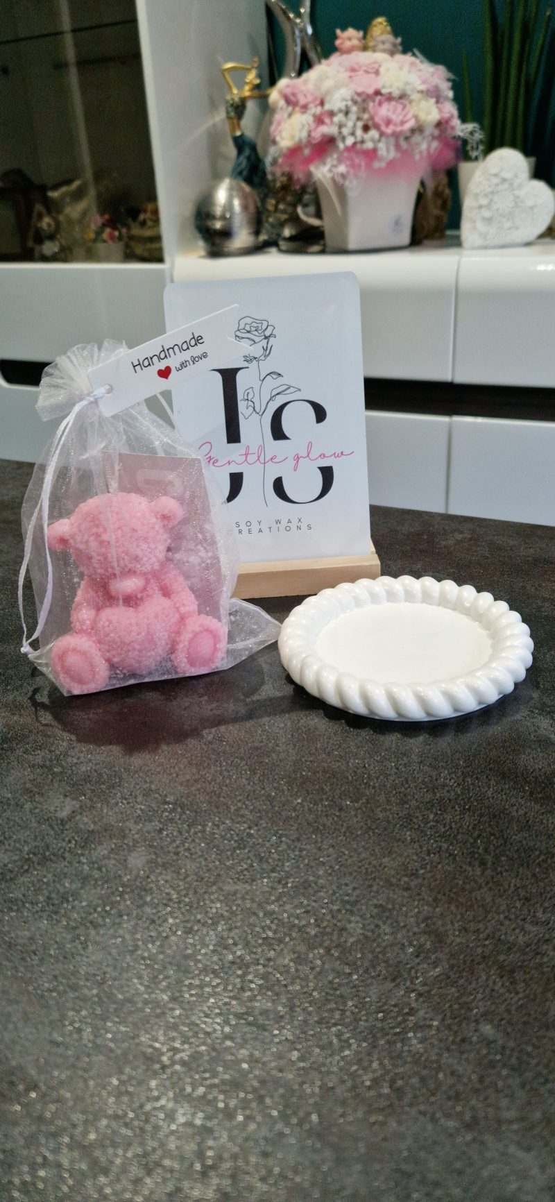 Scented soy candle Teddy Gift set