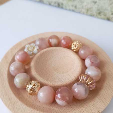 Flower Agate Crystal 16cm Bracelet