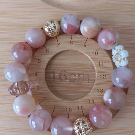Flower Agate Crystal 16cm Bracelet