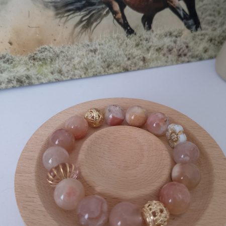 Flower Agate Crystal 16cm Bracelet