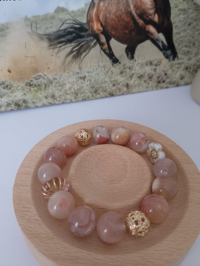Flower Agate Crystal 16cm Bracelet