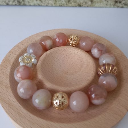 Flower Agate Crystal 16cm Bracelet