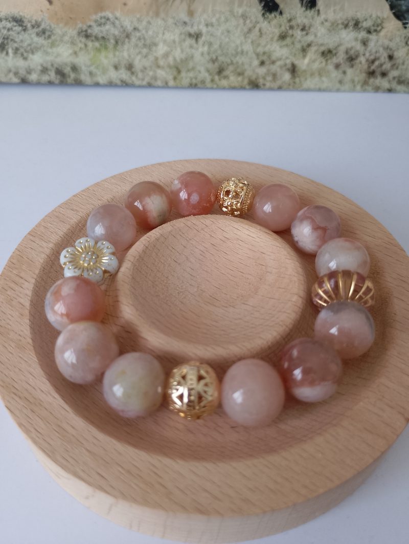 Flower Agate Crystal 16cm Bracelet
