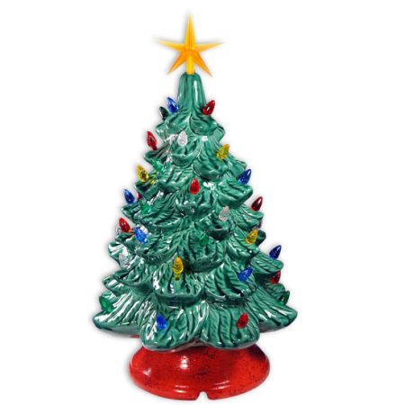 Ceramic painting – Large christmas tree lamp