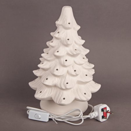 Ceramic painting – Large christmas tree lamp