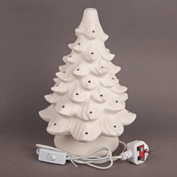 Ceramic painting – Large christmas tree lamp