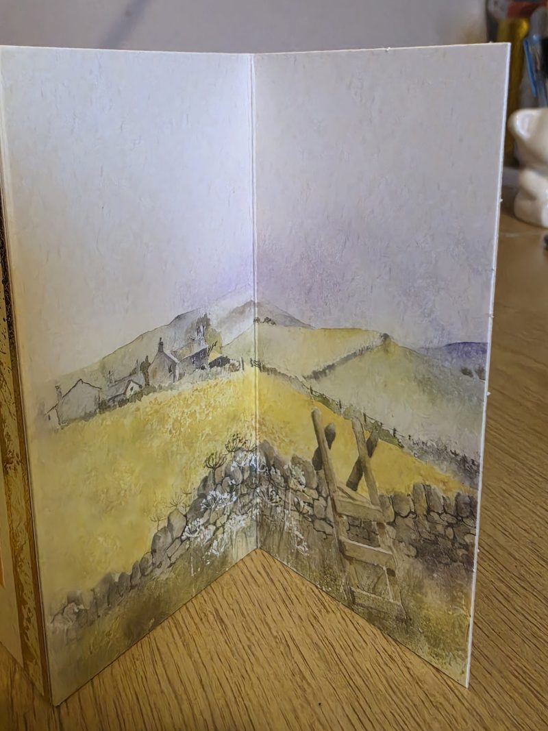 Handmade yellow & gold Card with Daffodils and Butterflies