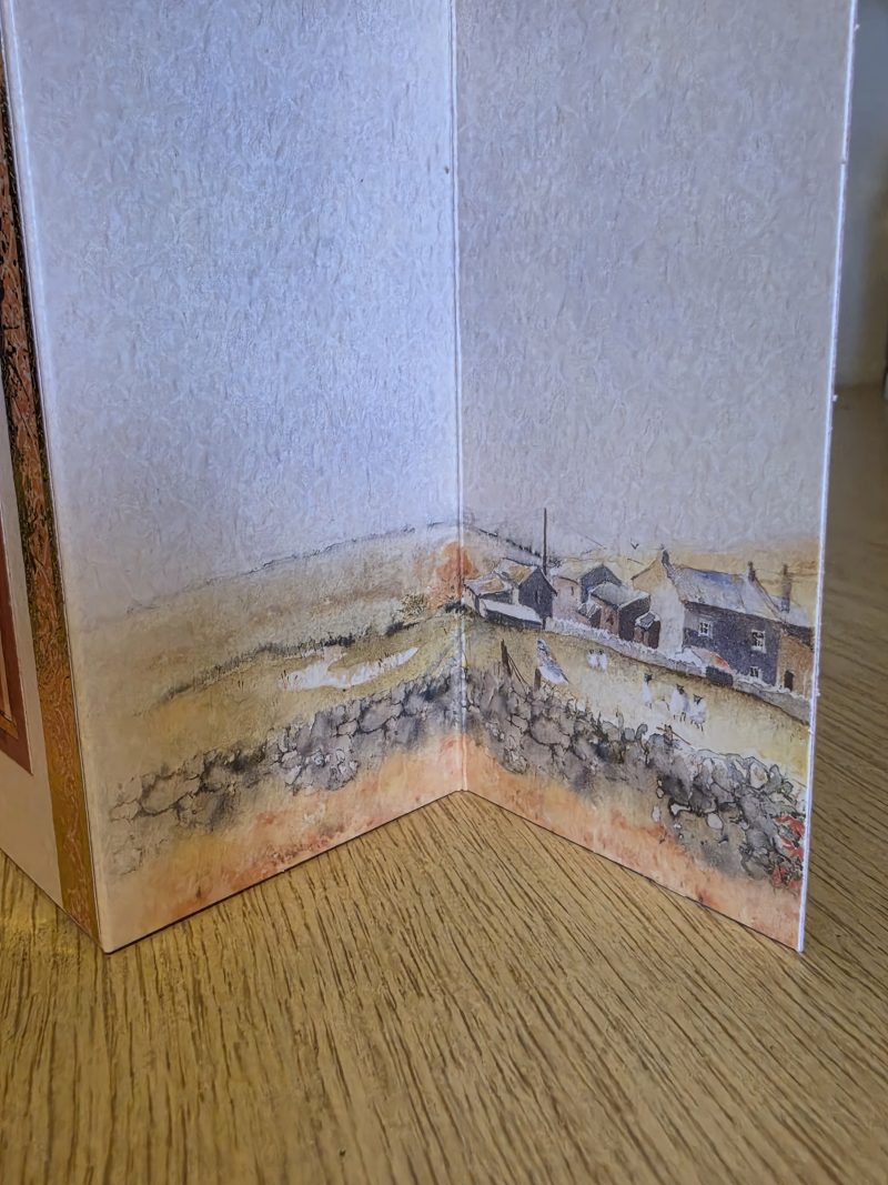 Handmade peach & gold Card with poppies & Butterflies