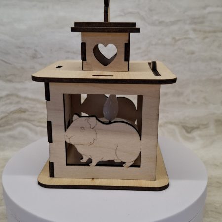 Personalised Guinea Pig Wooden Memorial Lantern – Engraved Pet Bereavement Keepsake