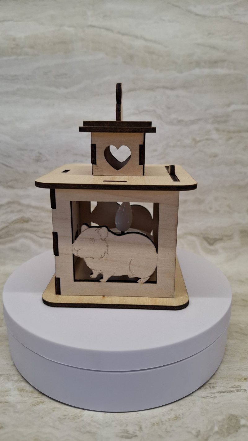 Personalised Guinea Pig Wooden Memorial Lantern – Engraved Pet Bereavement Keepsake