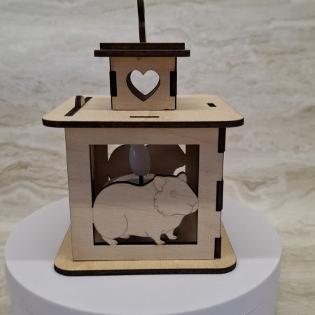 Personalised Guinea Pig Wooden Memorial Lantern – Engraved Pet Bereavement Keepsake