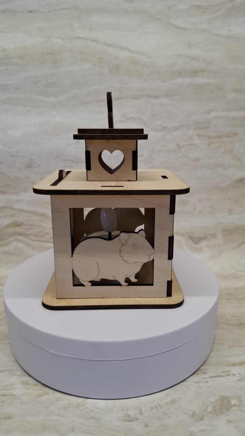 Personalised Guinea Pig Wooden Memorial Lantern – Engraved Pet Bereavement Keepsake