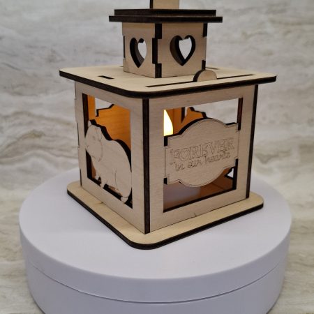 Personalised Guinea Pig Wooden Memorial Lantern – Engraved Pet Bereavement Keepsake