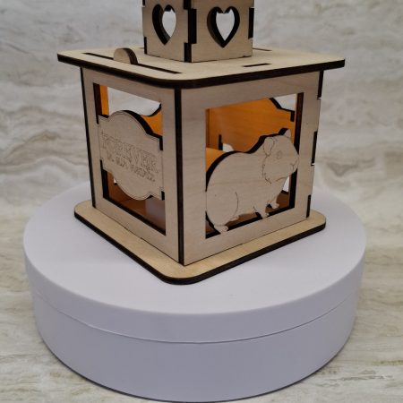 Personalised Guinea Pig Wooden Memorial Lantern – Engraved Pet Bereavement Keepsake