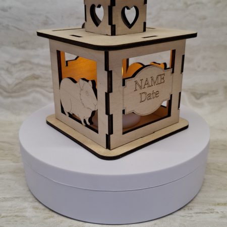 Personalised Guinea Pig Wooden Memorial Lantern – Engraved Pet Bereavement Keepsake
