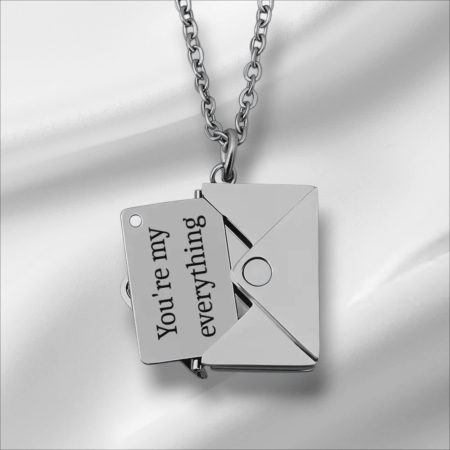 Personalised Envelope Love Letter Necklace with Secret Message Locket