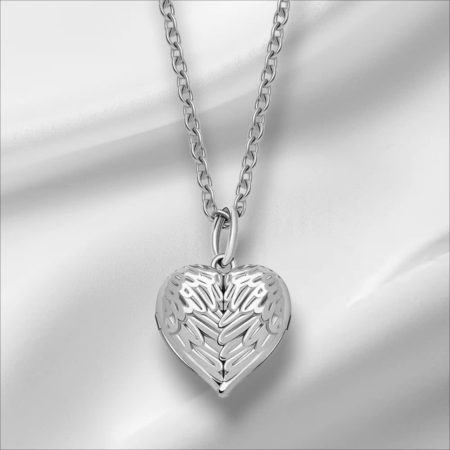 Personalised Angel Wings Photo Locket Necklace in Gold, Silver or Rose Gold
