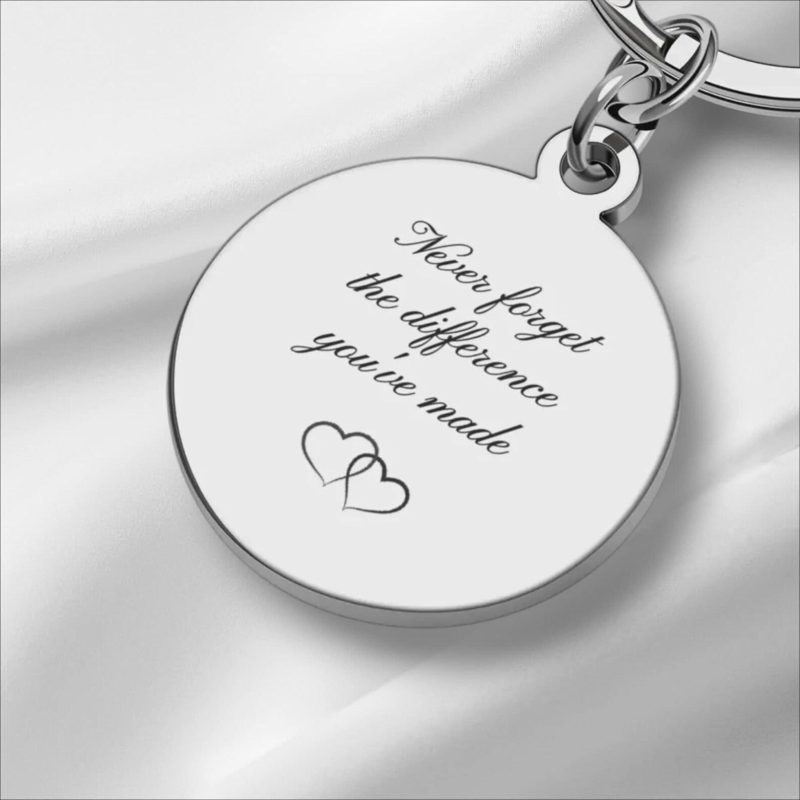 Personalised Stainless Steel Keychain with Engraved Message
