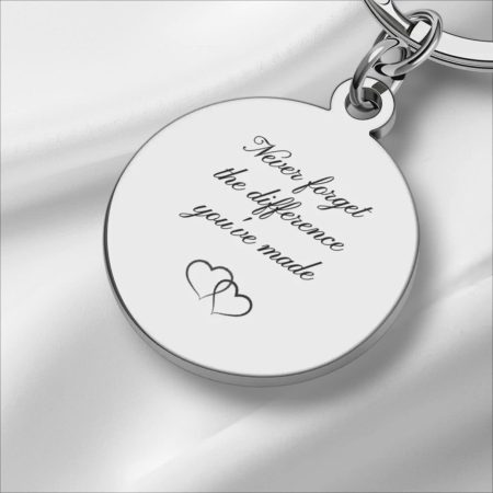 Personalised Stainless Steel Keychain with Engraved Message