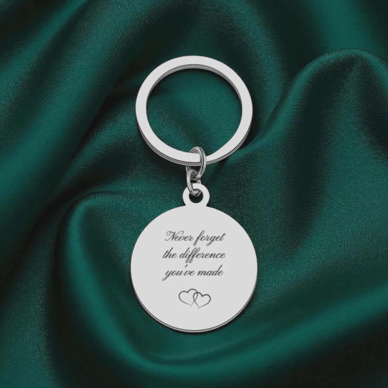 Personalised Stainless Steel Keychain with Engraved Message