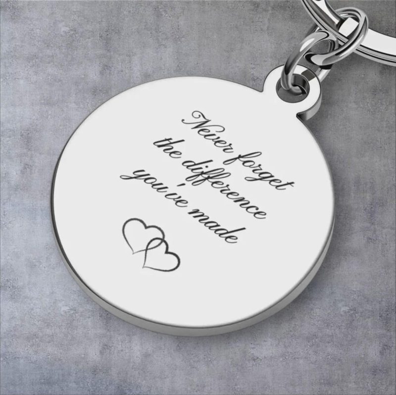 Personalised Stainless Steel Keychain with Engraved Message