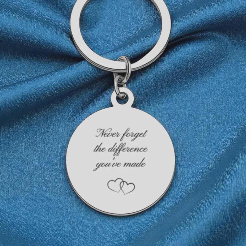 Personalised Stainless Steel Keychain with Engraved Message