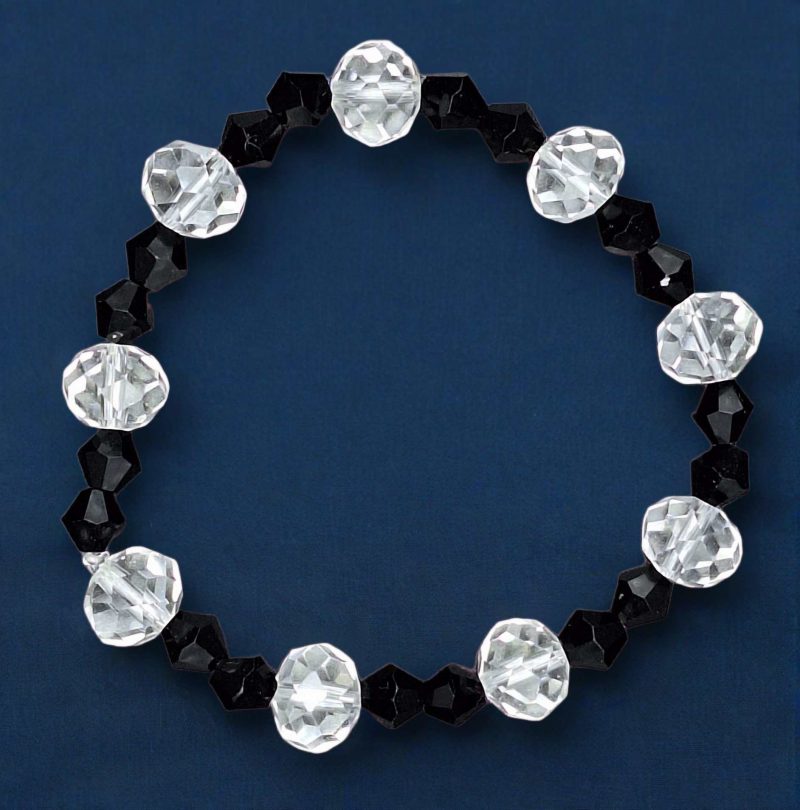 Stretch glass/crystal bracelets in various colours