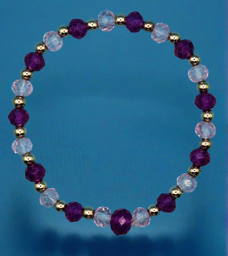 Stretch glass/crystal bracelets in various colours