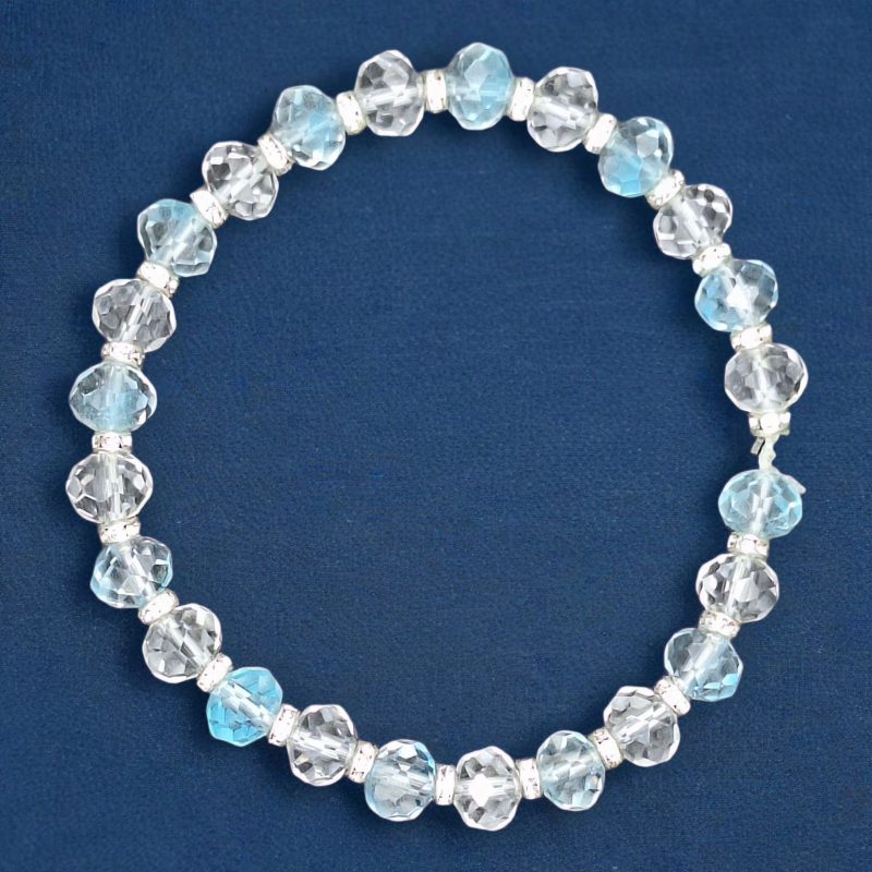 Stretch glass/crystal bracelets in various colours