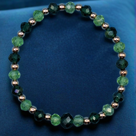 Stretch glass/crystal bracelets in various colours