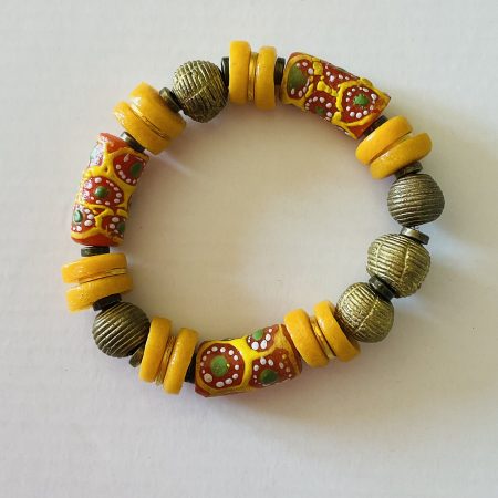 Colourful ethnic style stretch bracelet