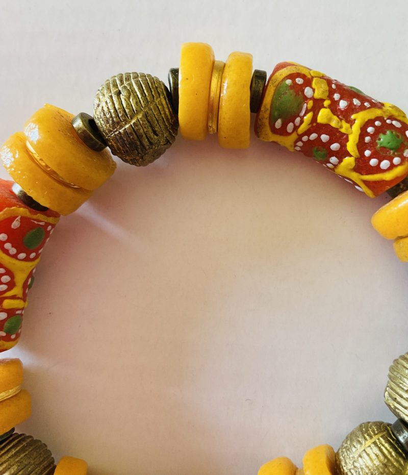 Colourful ethnic style stretch bracelet