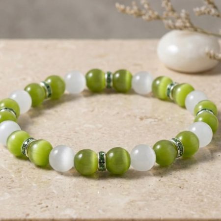 Handmade Green Cats Eye Bracelet