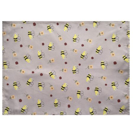 Bee & Flower Design Tea Towel