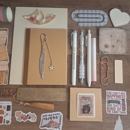 Hand assembled neutral tones bookish bundle