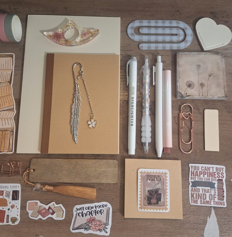 Hand assembled neutral tones bookish bundle