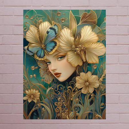 Butterfly Goddess Canvas Print: A4/A3 1920’s Print Style: #4