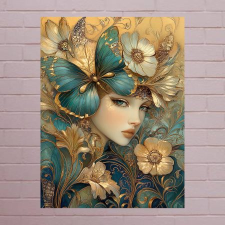 Butterfly Goddess Canvas Print: A4/A3 1920’s Print Style: #3