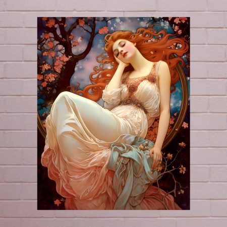 Art Nouveau Woman Canvas Print: Alphonse Mucha Style: #10