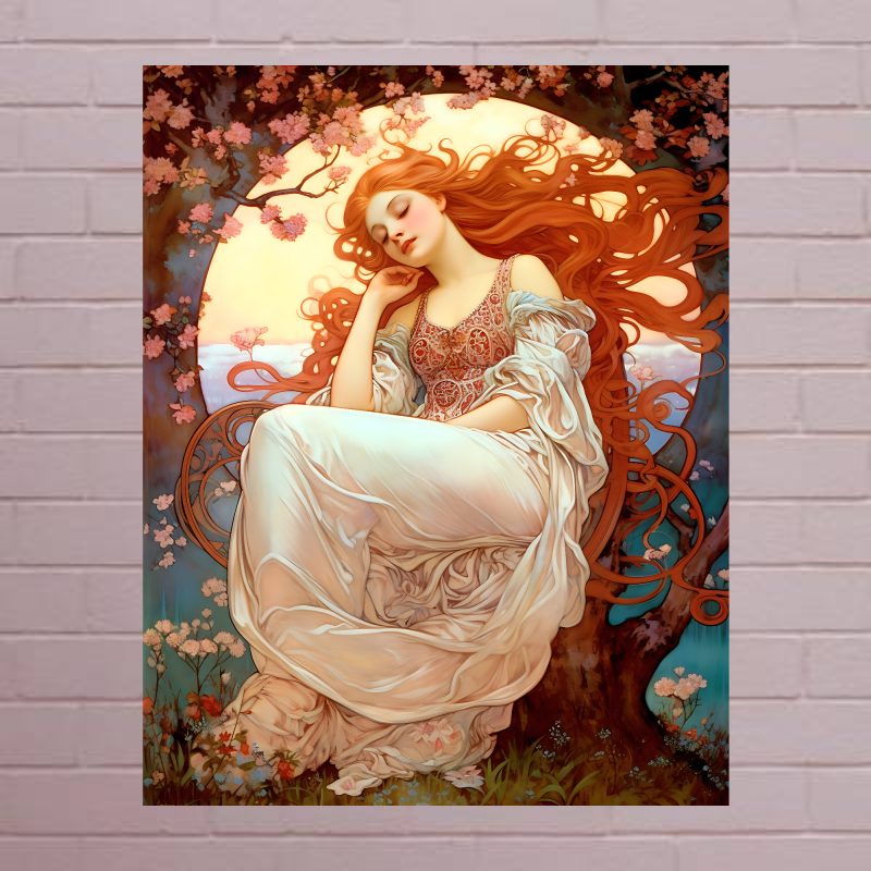 Art Nouveau Woman Canvas Print: Alphonse Mucha Style: #10