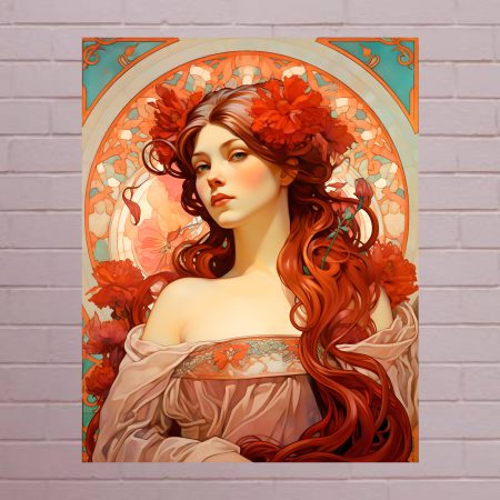 Art Nouveau Woman Canvas Print: Alphonse Mucha Style: #10