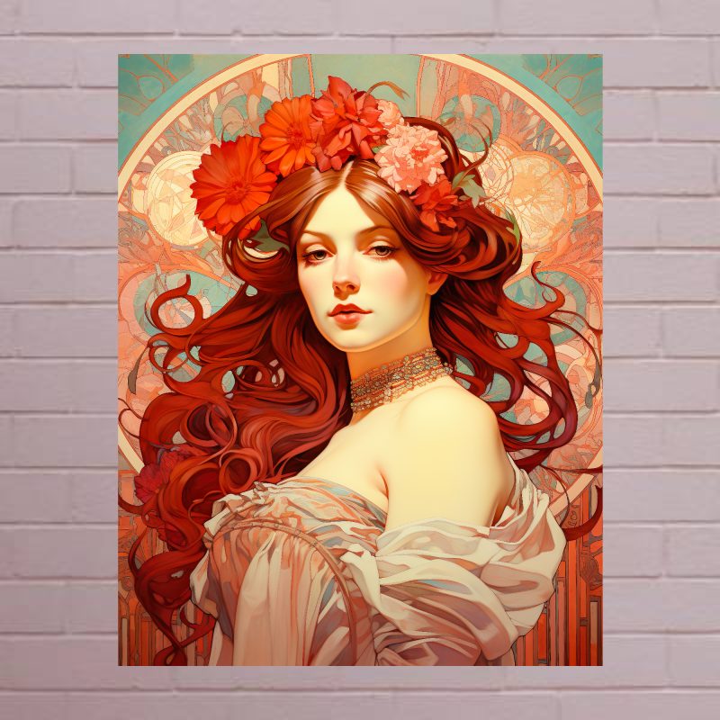 Art Nouveau Woman Canvas Print: Alphonse Mucha Style: #10