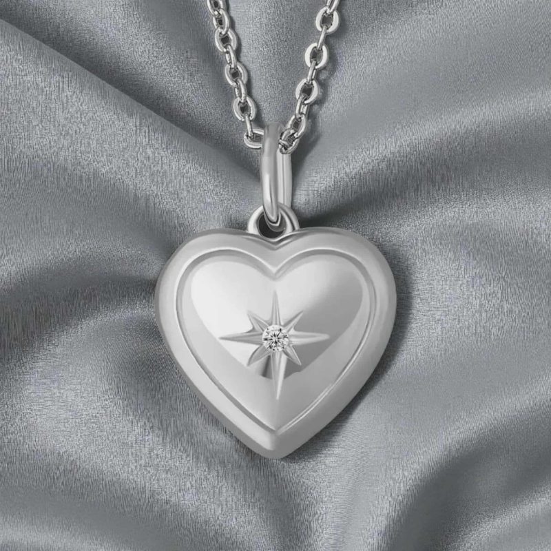 Personalised Heart Locket Necklace with Custom Engraving, Copper