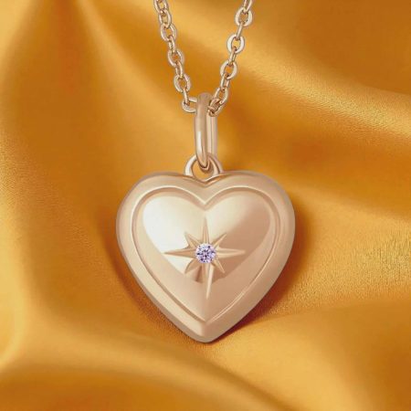 Personalised Heart Locket Necklace with Custom Engraving, Copper