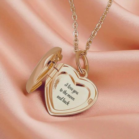 Personalised Heart Locket Necklace with Custom Engraving, Copper